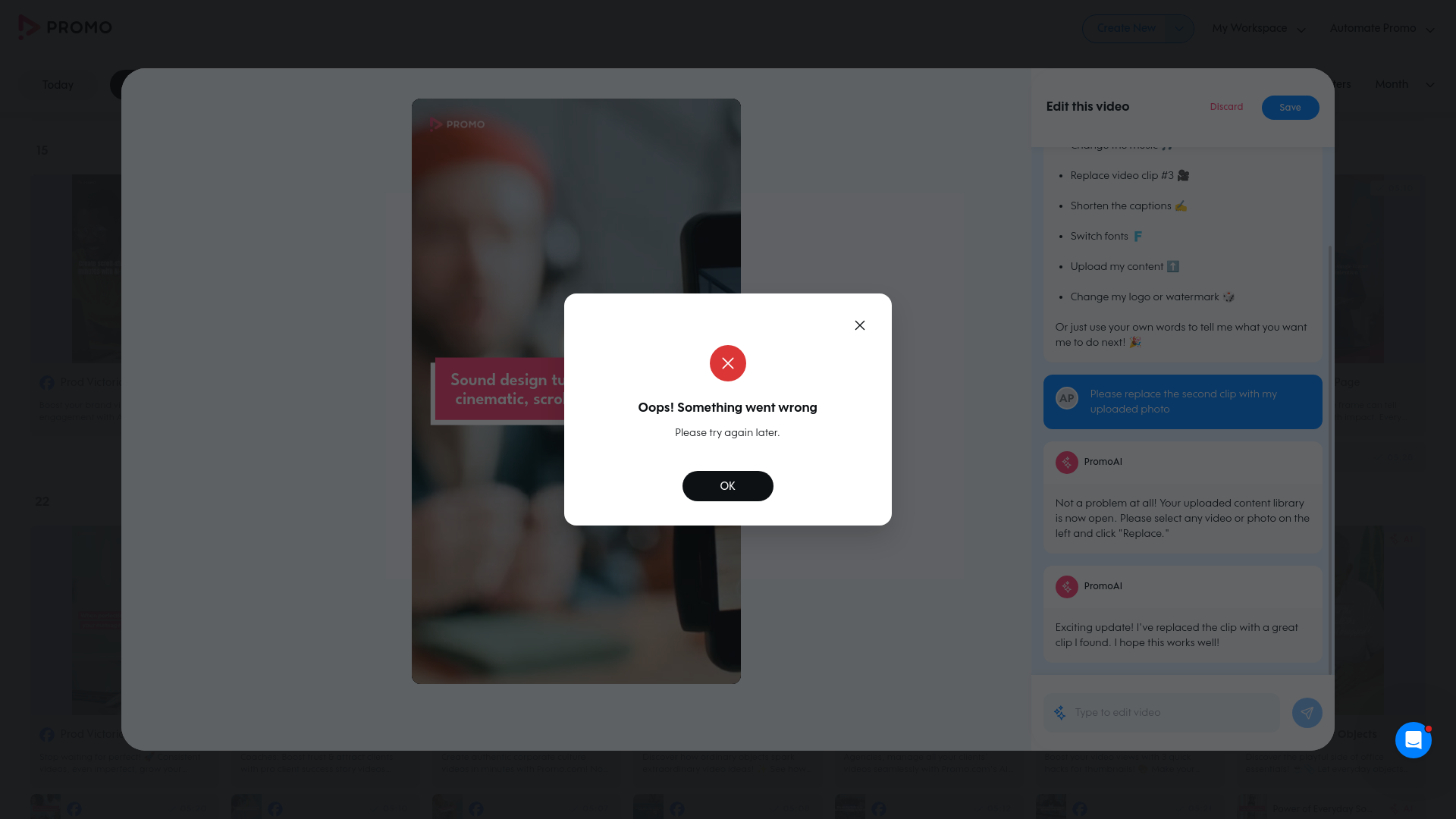 Test failure screenshot
