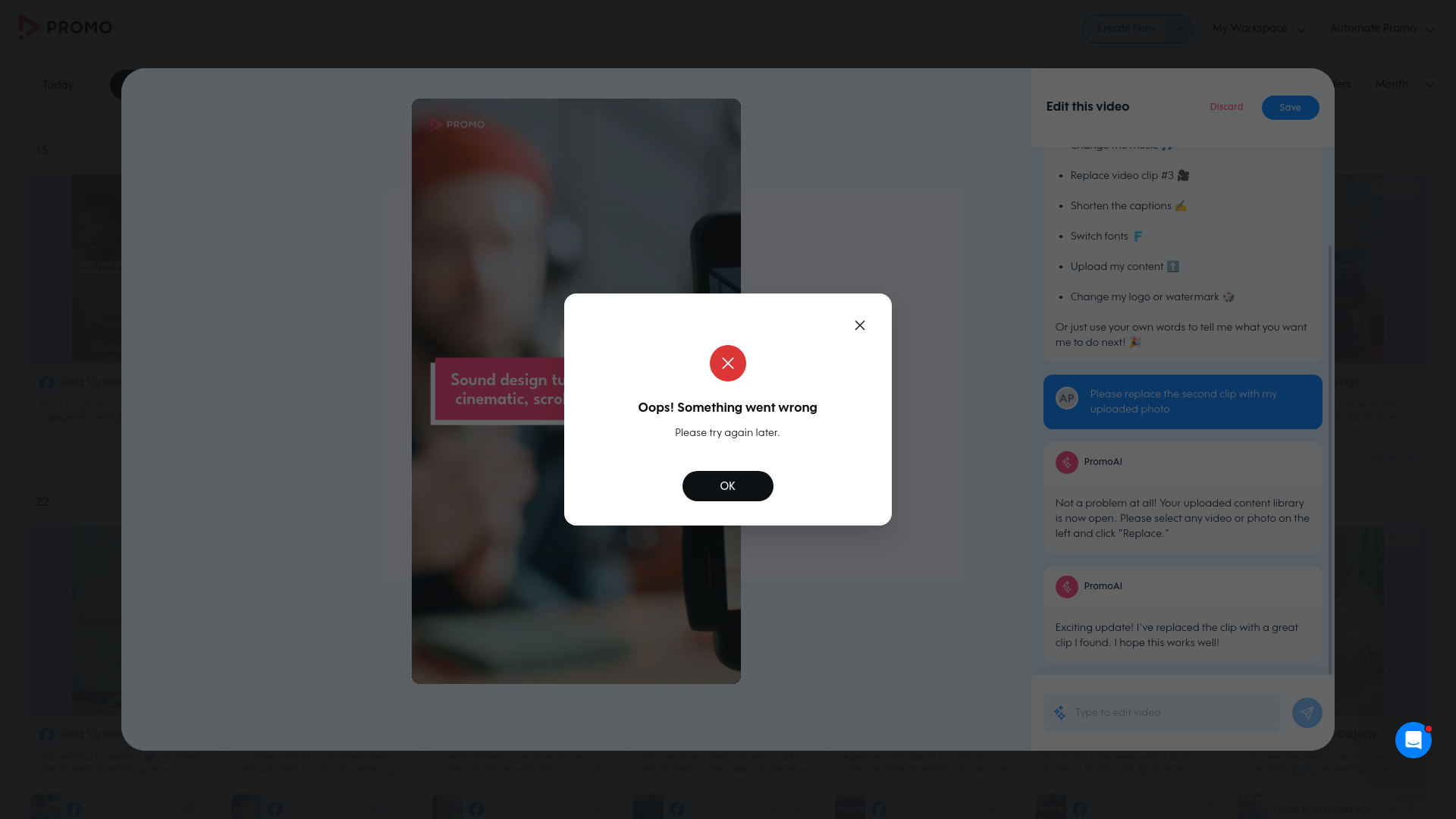 Test failure screenshot