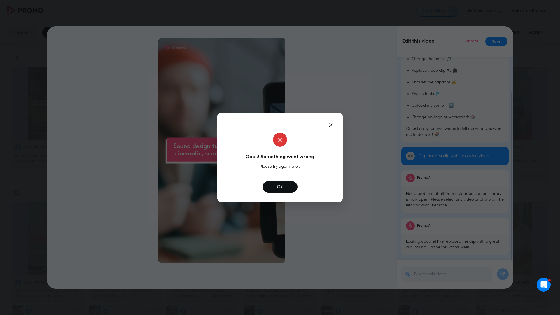 Test failure screenshot