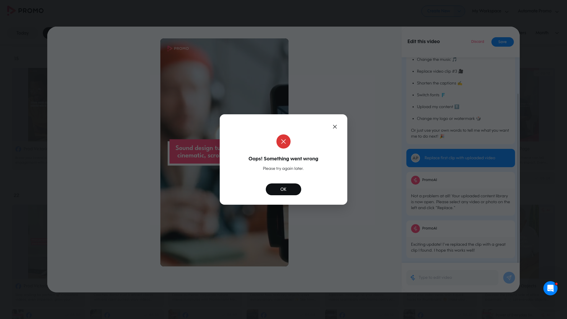 Test failure screenshot