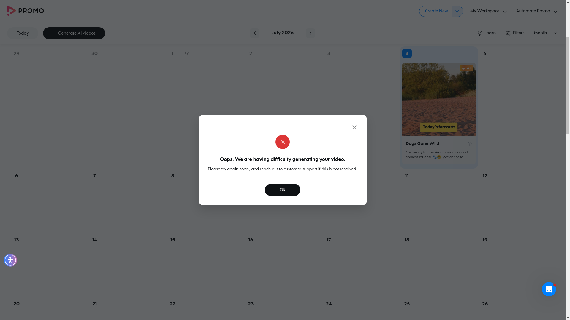 Test failure screenshot