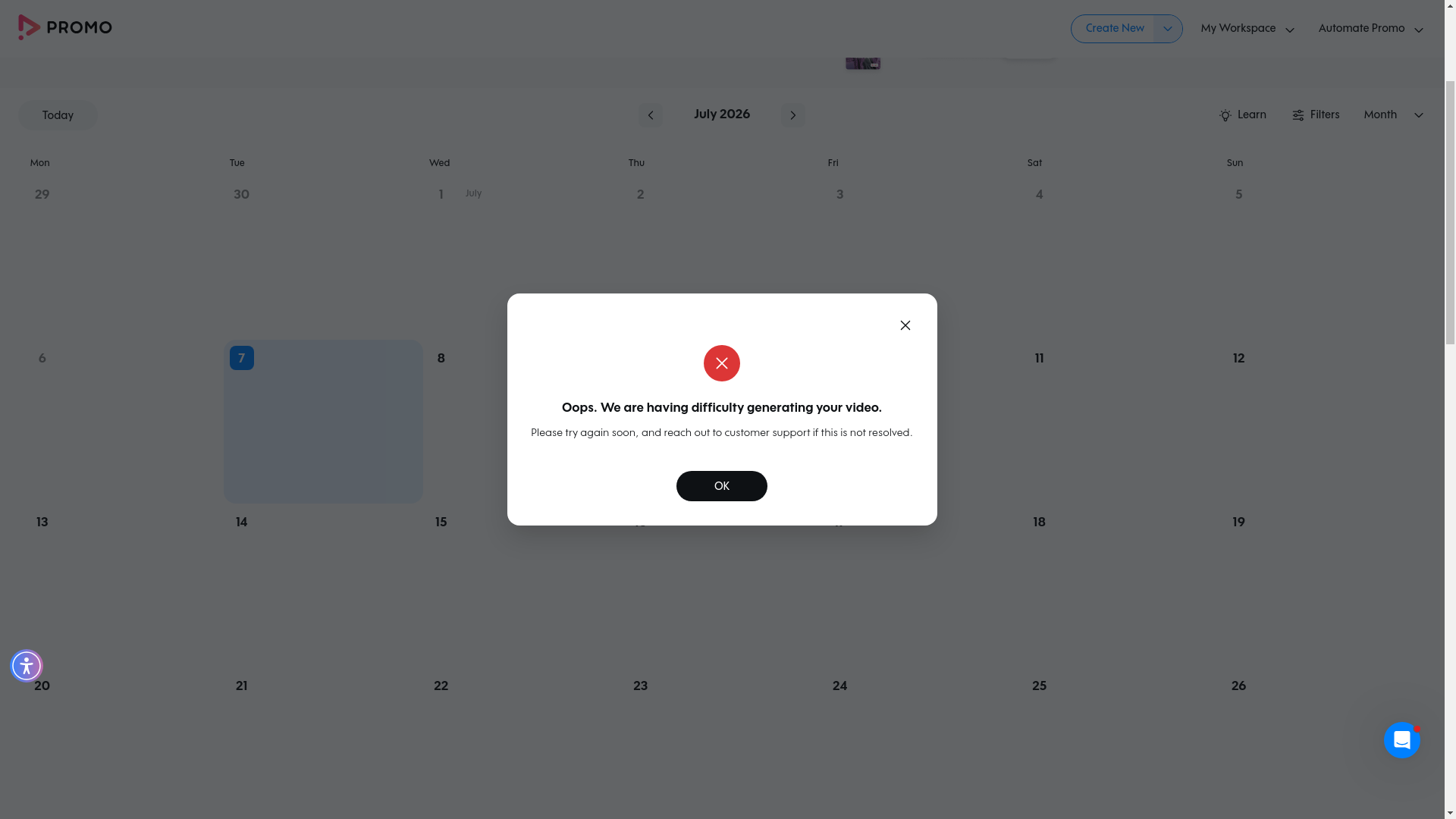Test failure screenshot