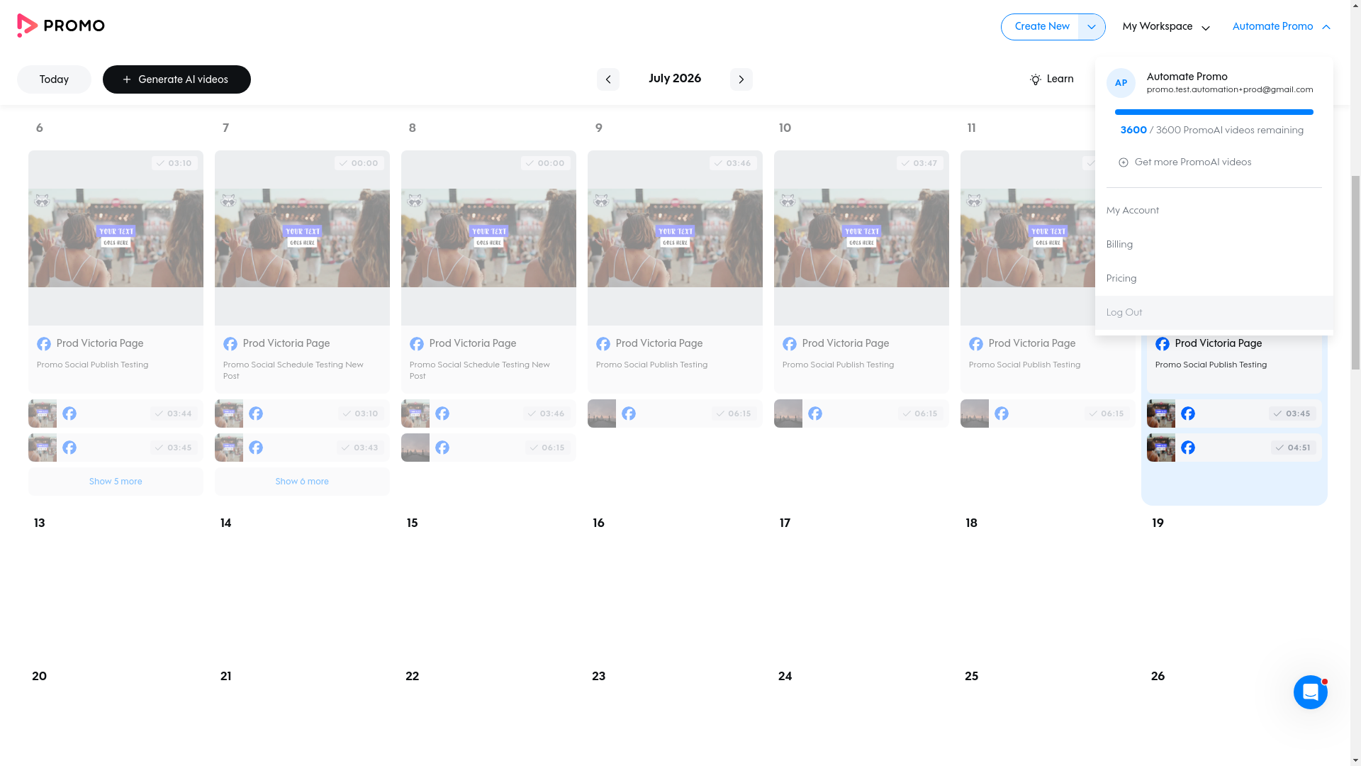 Test failure screenshot
