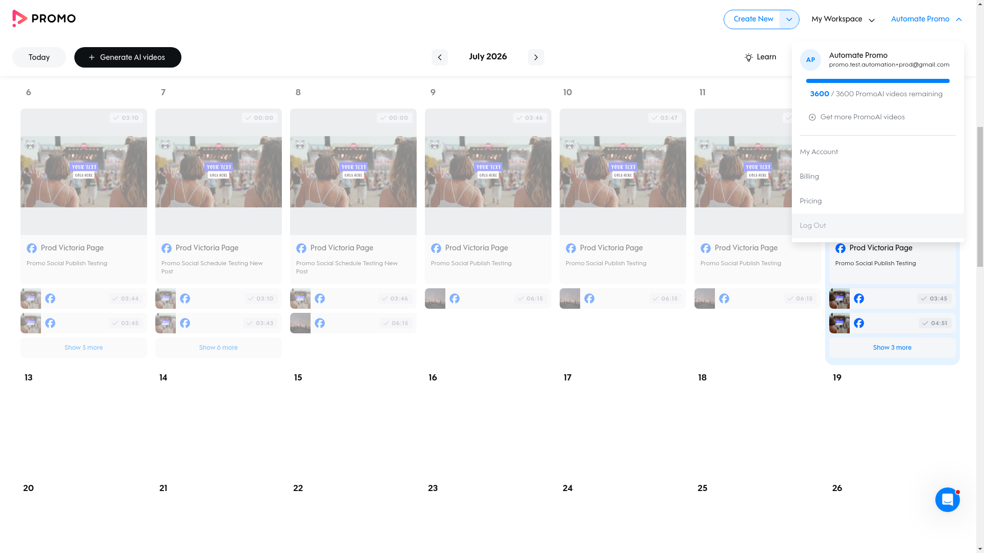 Test failure screenshot