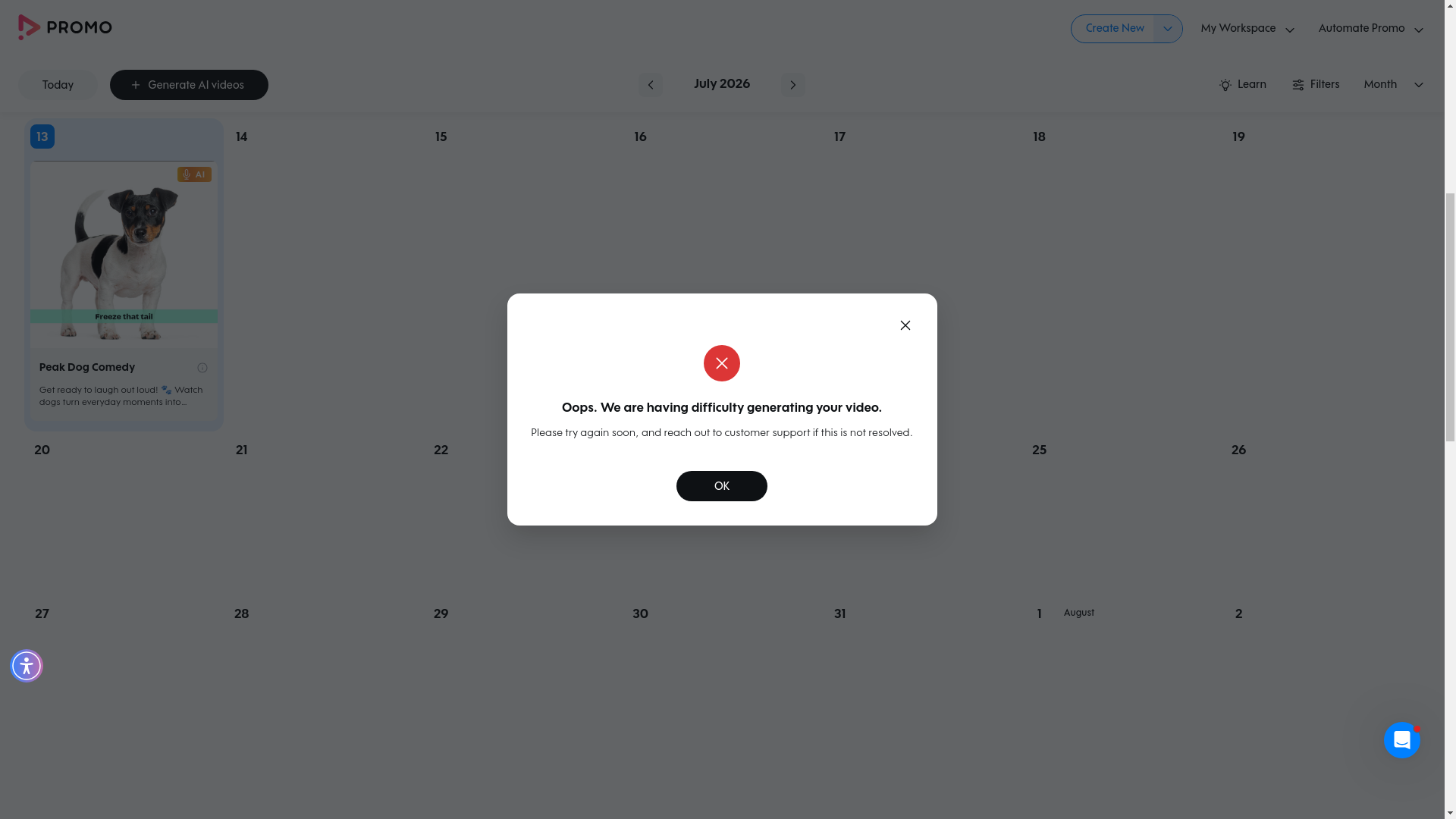 Test failure screenshot