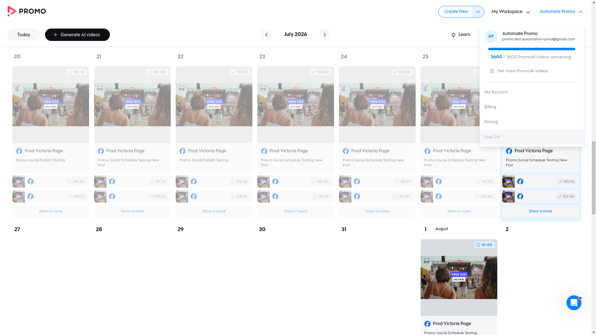 Test failure screenshot