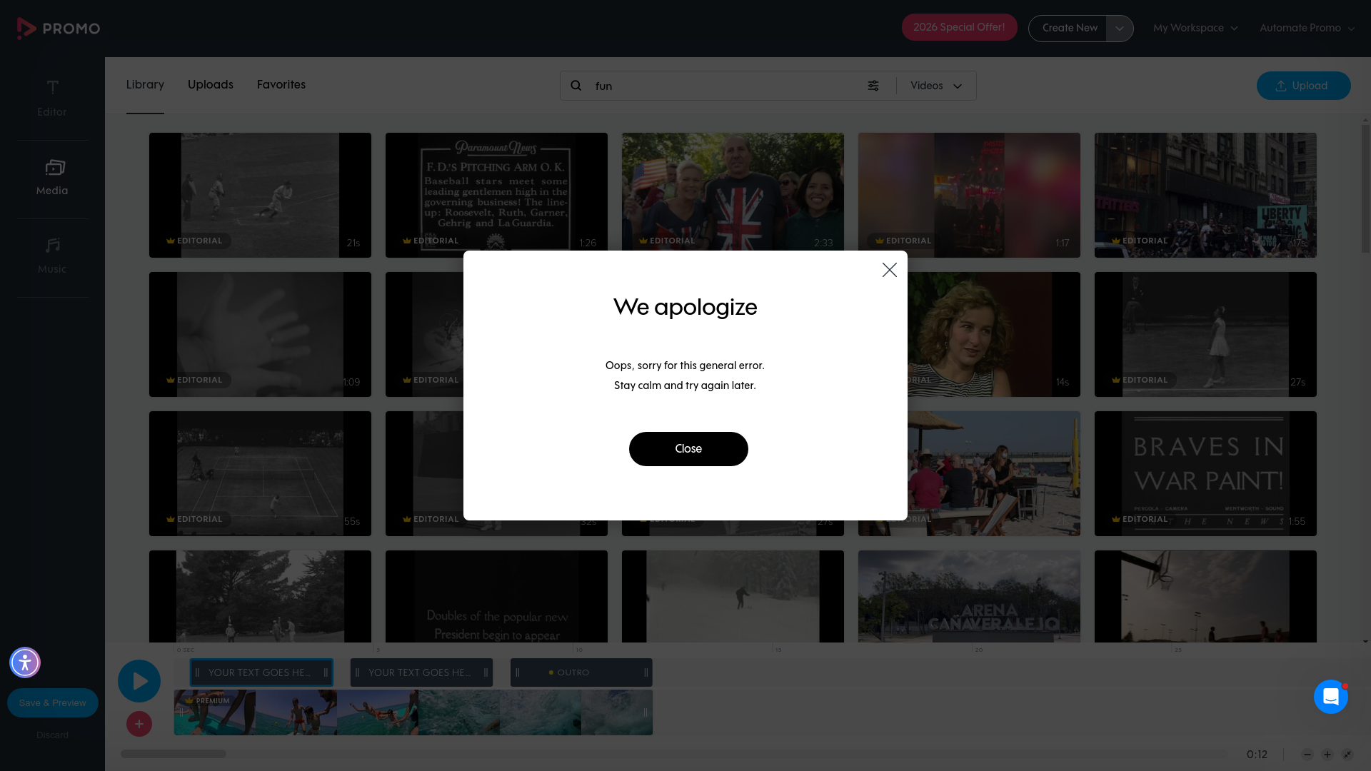 Test failure screenshot